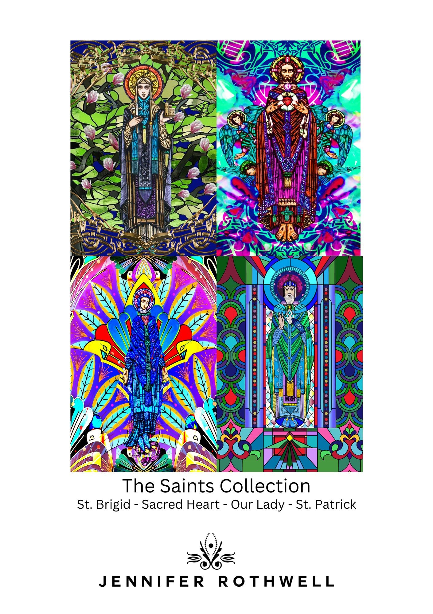 The Harry Clarke Saints Collection - Greeting Card Pack of 4