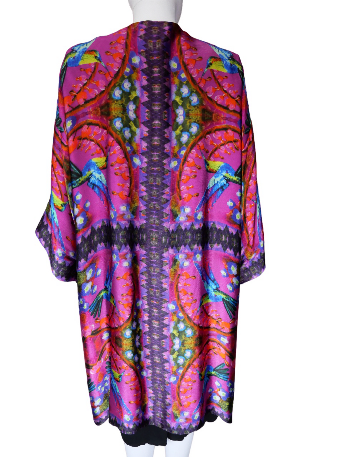 Bleeding Heart Pink Silk Kimono