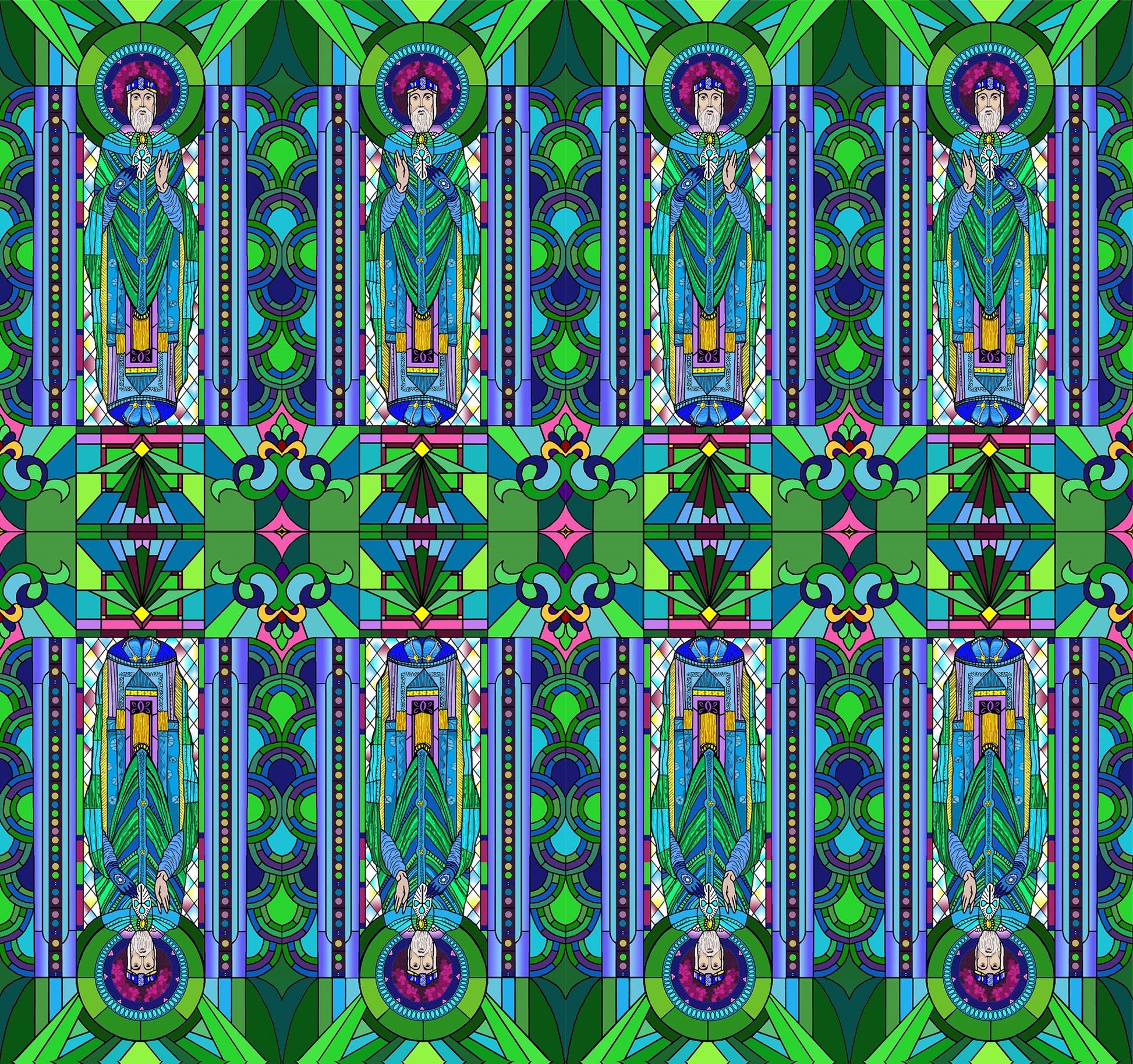 St. Patrick Silk Scarf Green