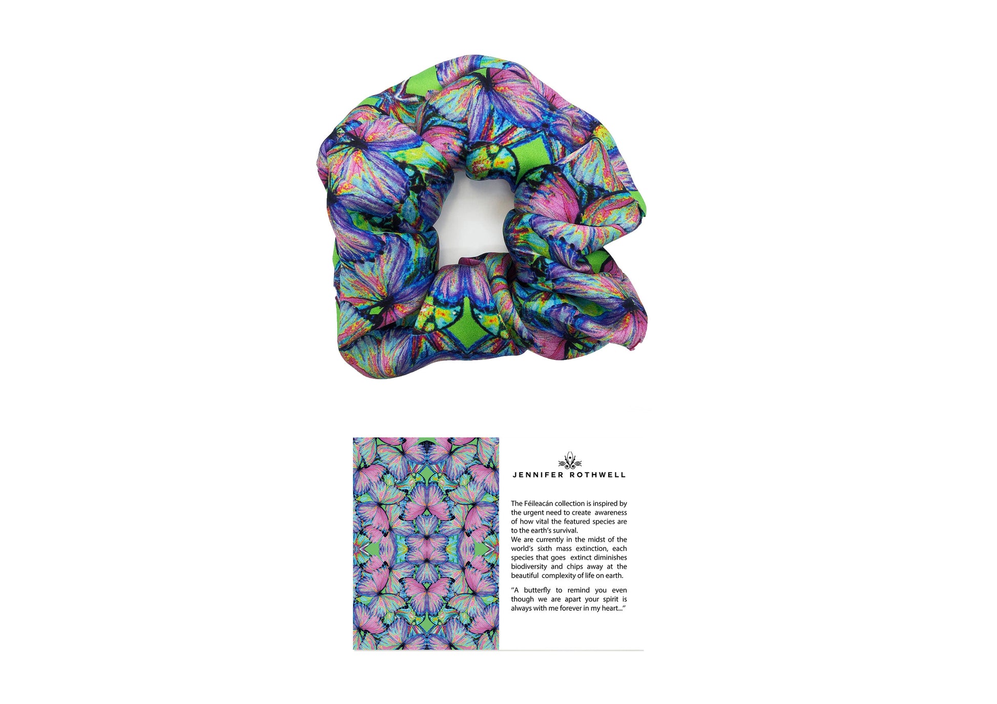 Féileacán (Butterfly) Silk Scrunchie