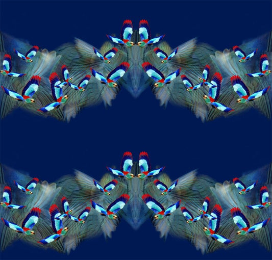 Hummingbird Scarf and Headband Set (blue)