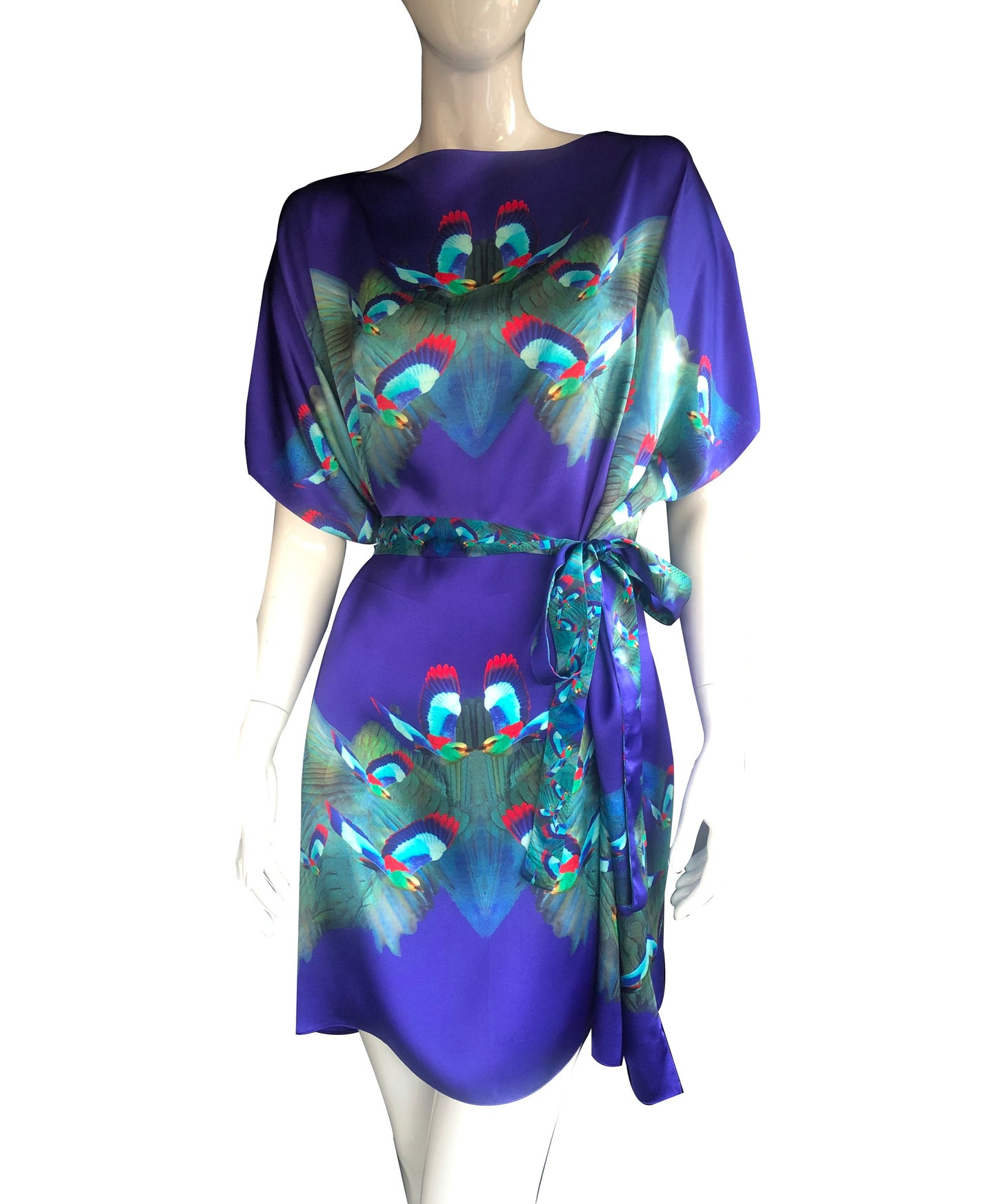 Hummingbird Tunic Dress (blue/purple)