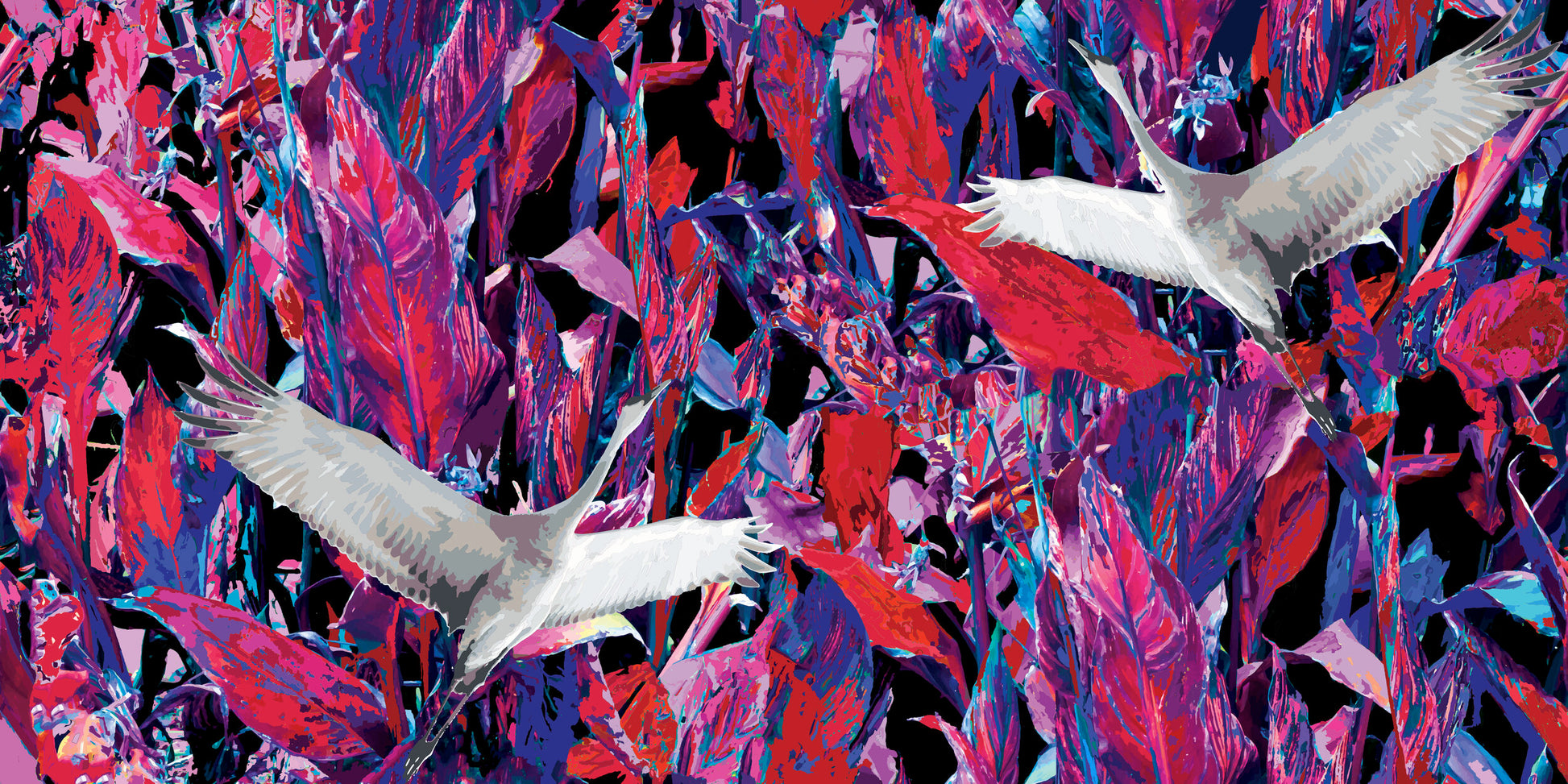 Red crane tie