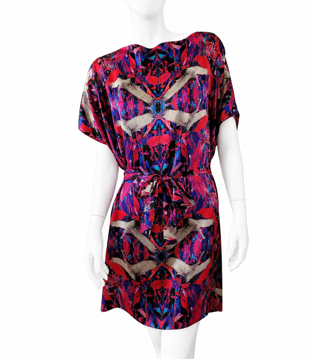 Red Crane Tunic Dress
