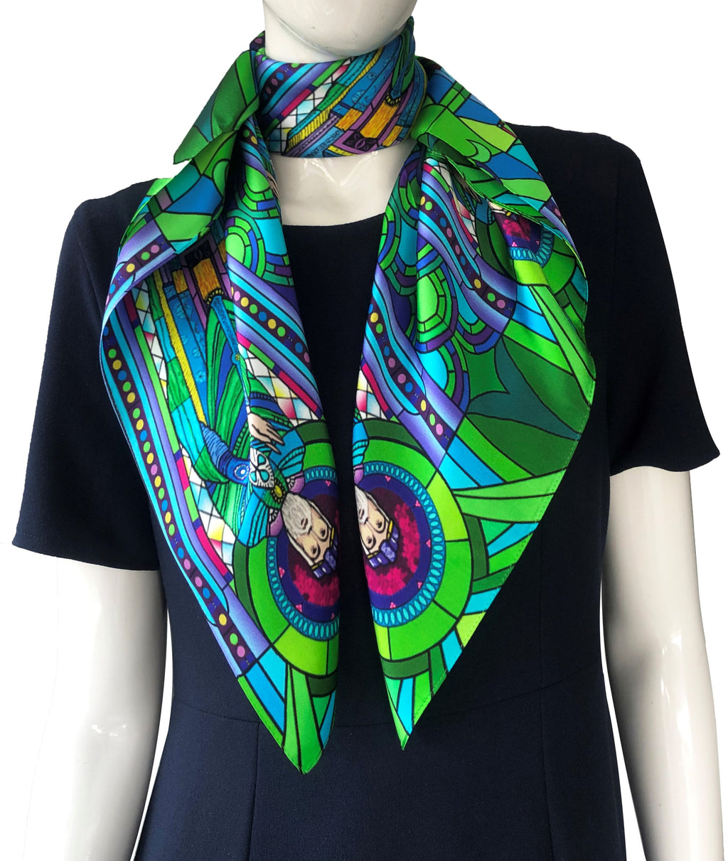 St. Patrick Silk Scarf Green