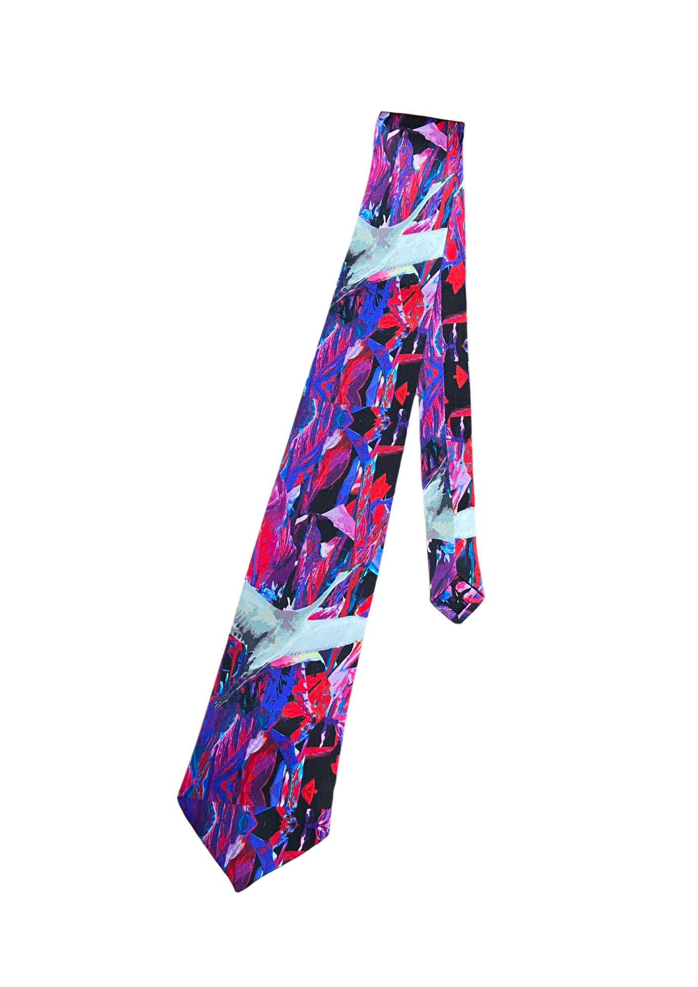 Red crane tie