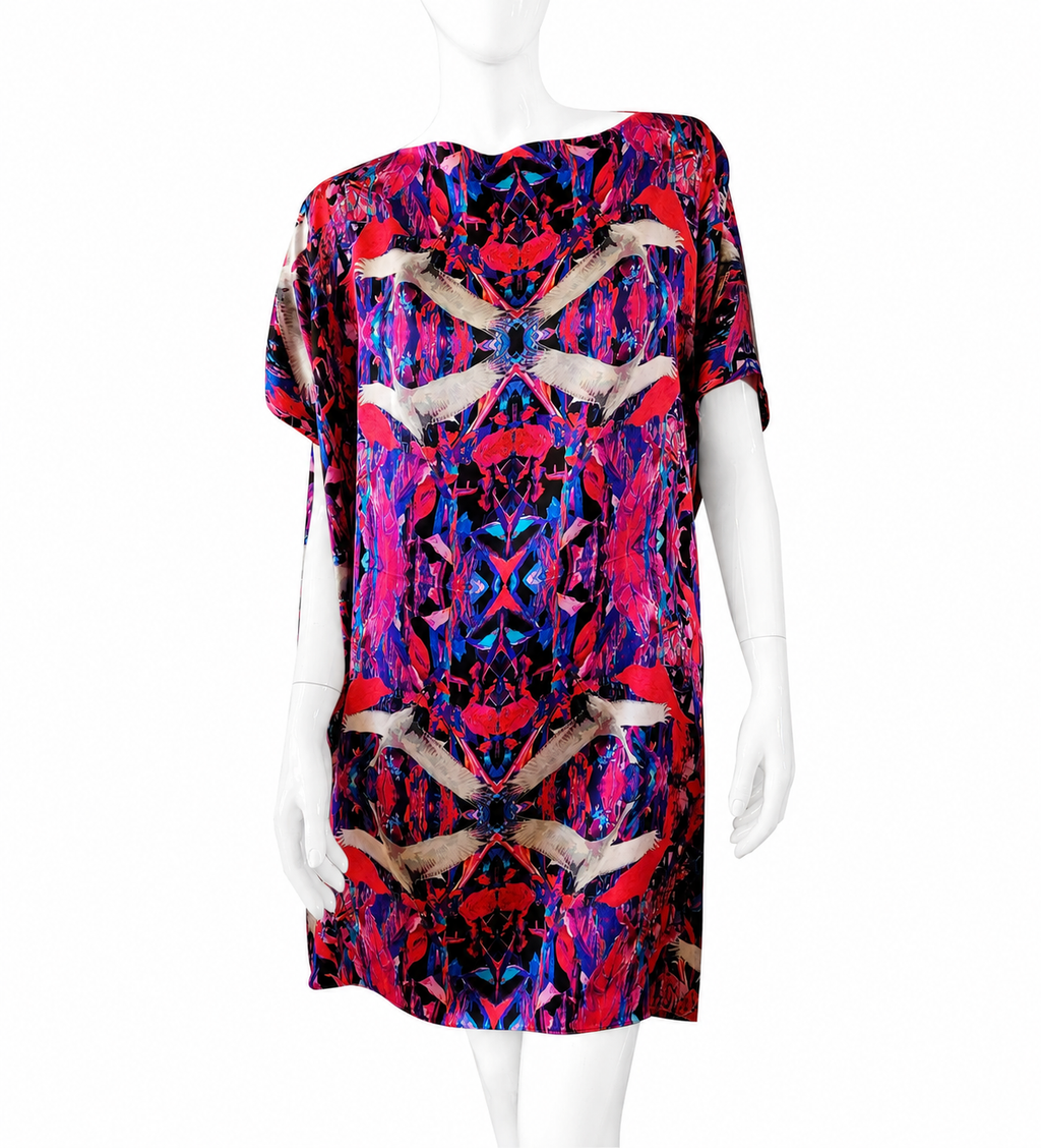 Red Crane Tunic Dress