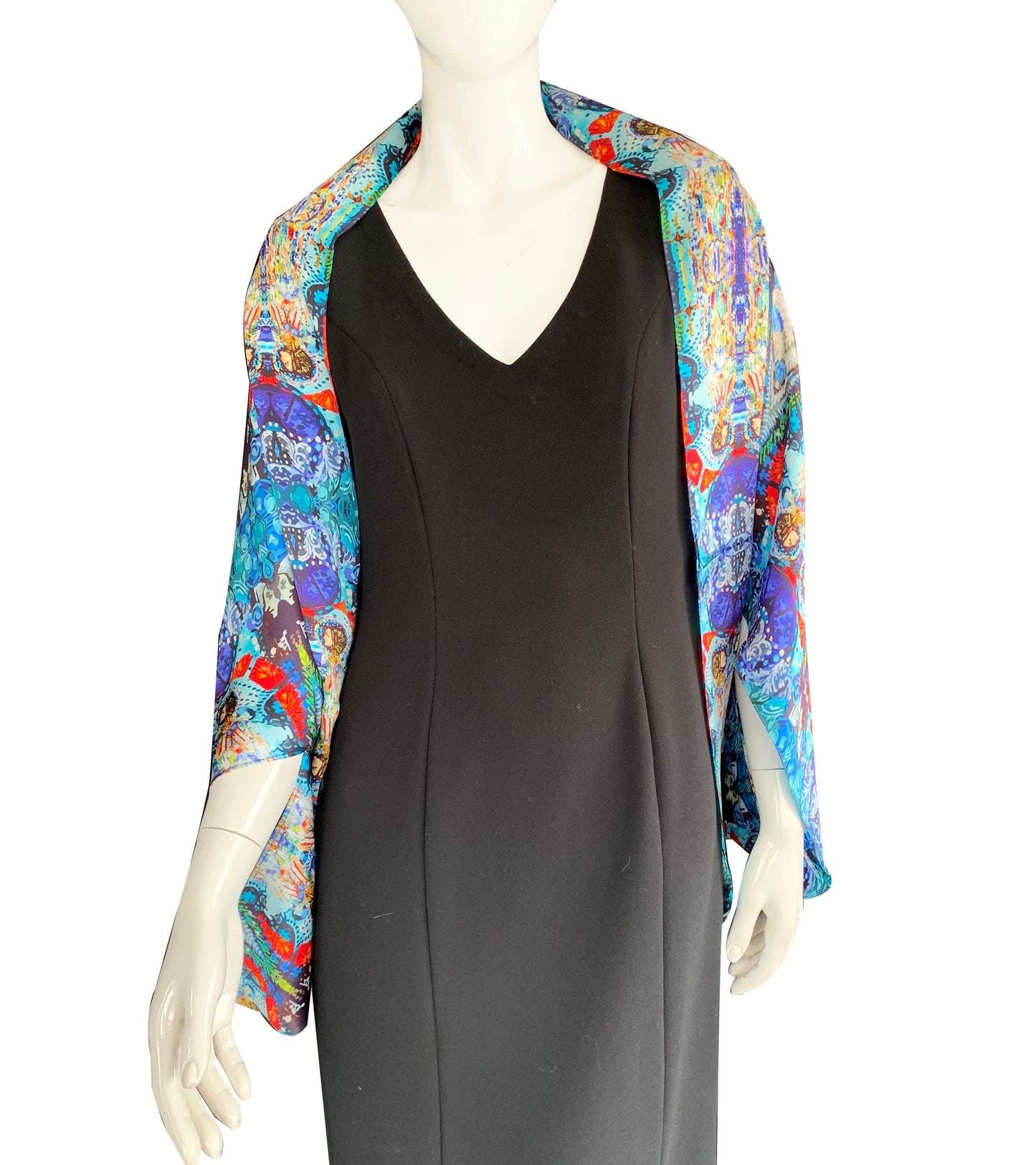 2 Ladies Figurative 100% Silk Kimono Bolero