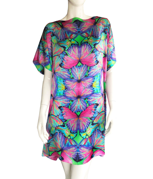 Felieacan Pink Silk Tunic Dress