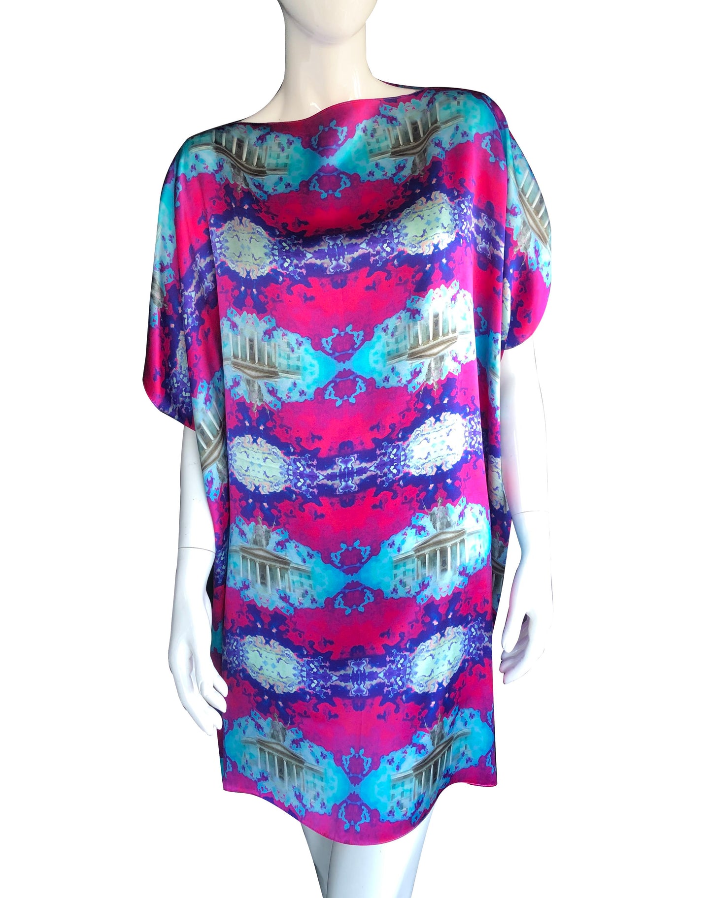 GPO Pink 100% Silk Tunic Dress 2