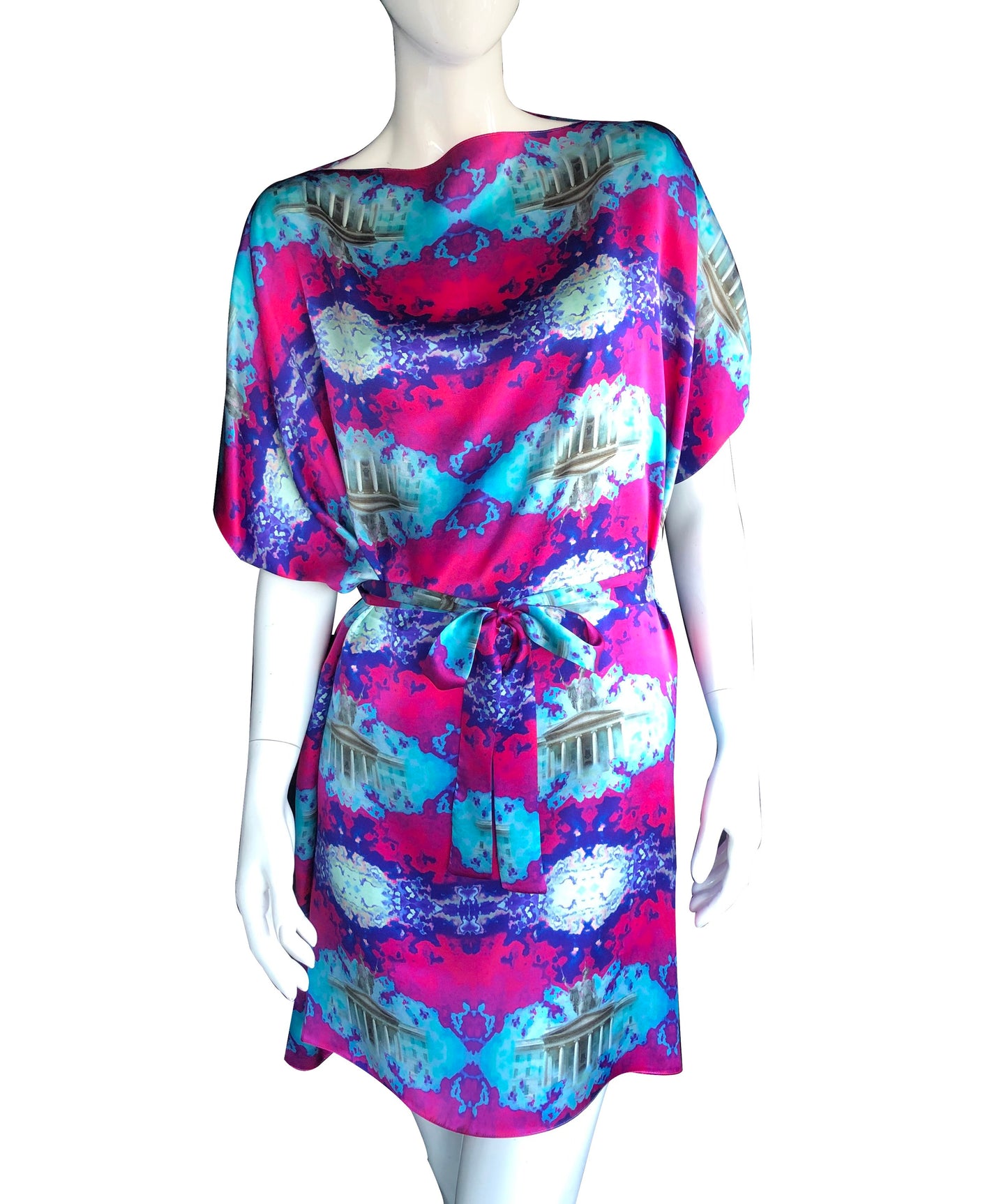 GPO Pink 100% Silk Tunic Dress 2