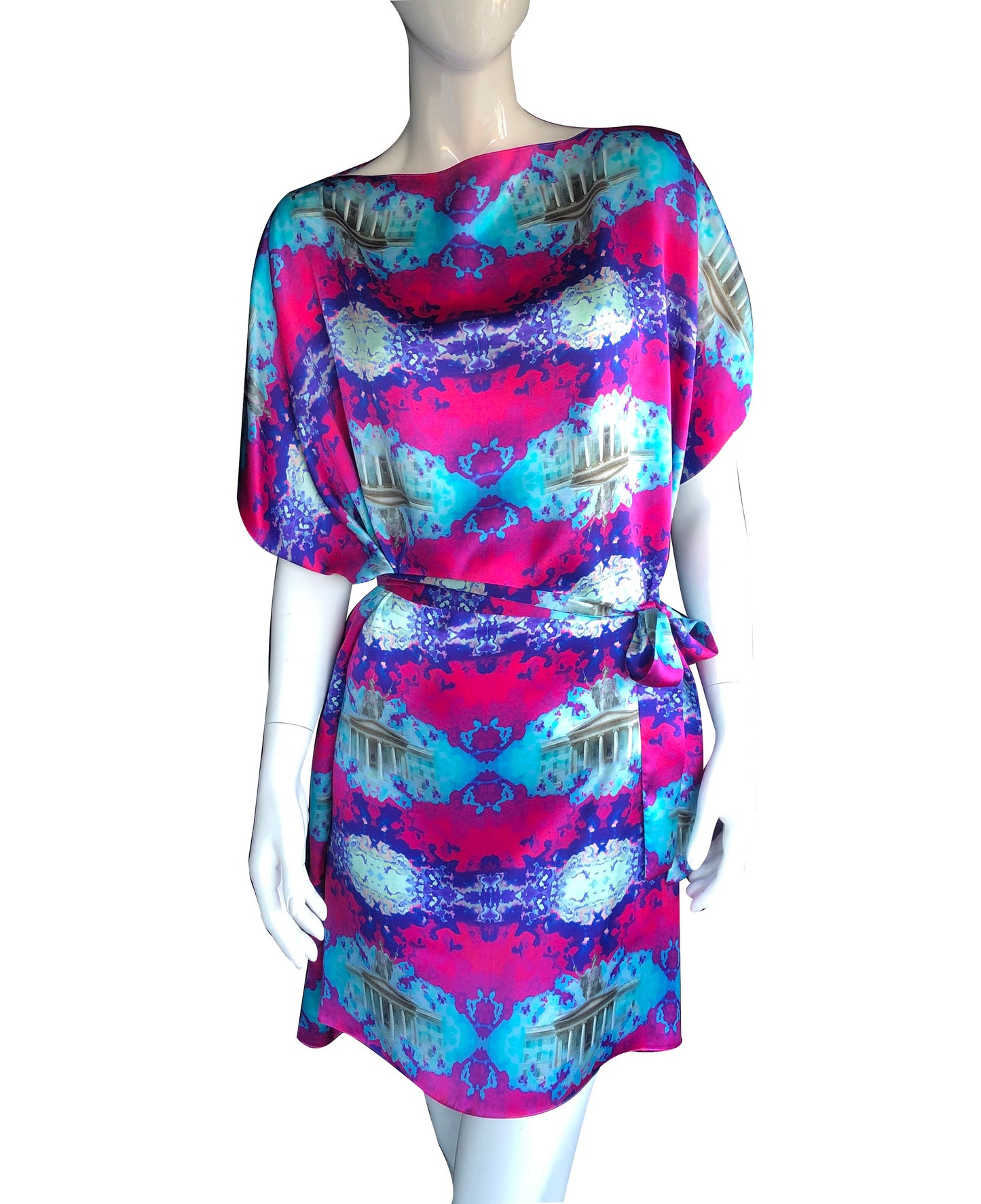 GPO Pink 100% Silk Tunic Dress 2