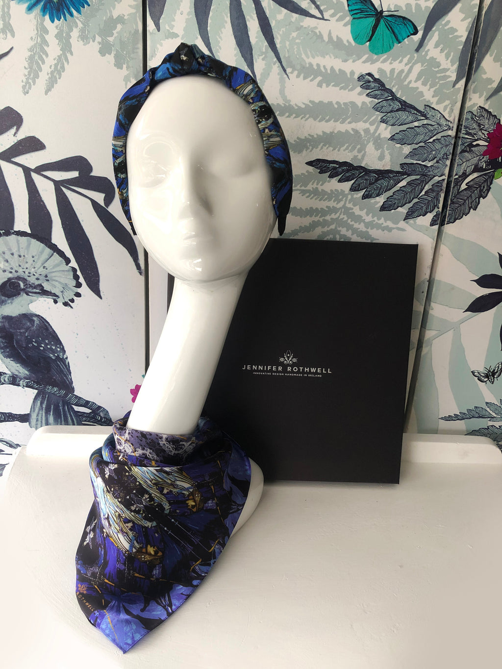 Madeline Scarf and Headband Set (blue)