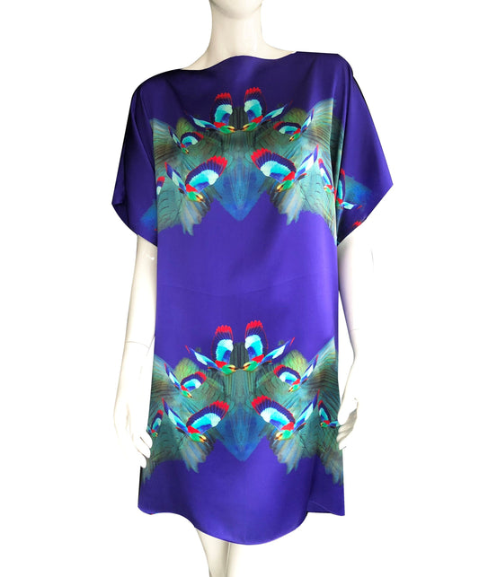 Hummingbird Tunic Dress (blue/purple)