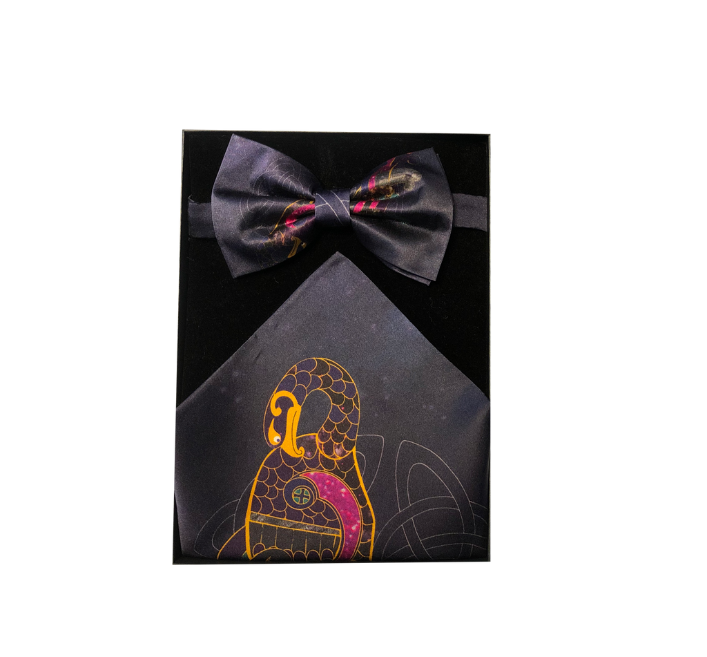 Kell's Space Mythology Bow Tie and Pocket Square Set - Inspired by the BOOK OF KELLS TM